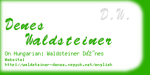 denes waldsteiner business card